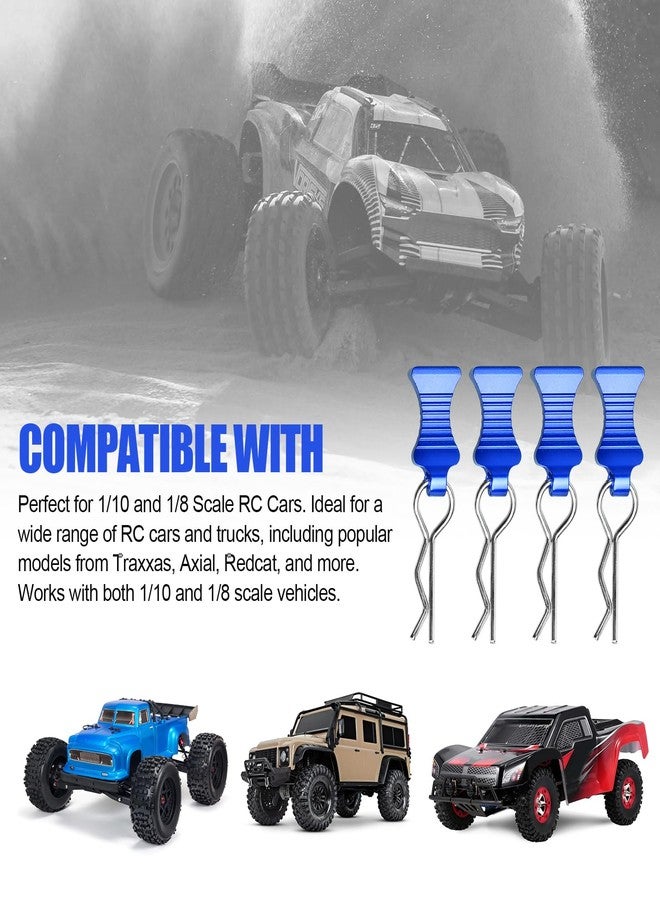 Hobbyfire 4-Pack Universal RC Body Clips with Tabs, Metal Handled Clips for 1/12 1/10 1/8 RC Cars and Trucks, Heavy Duty Body Mounting Clips Shell Replacement (Navy Blue) - Image 3